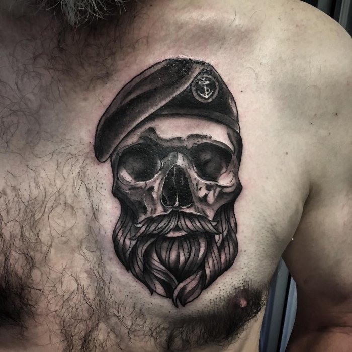 Морпехи череп тату